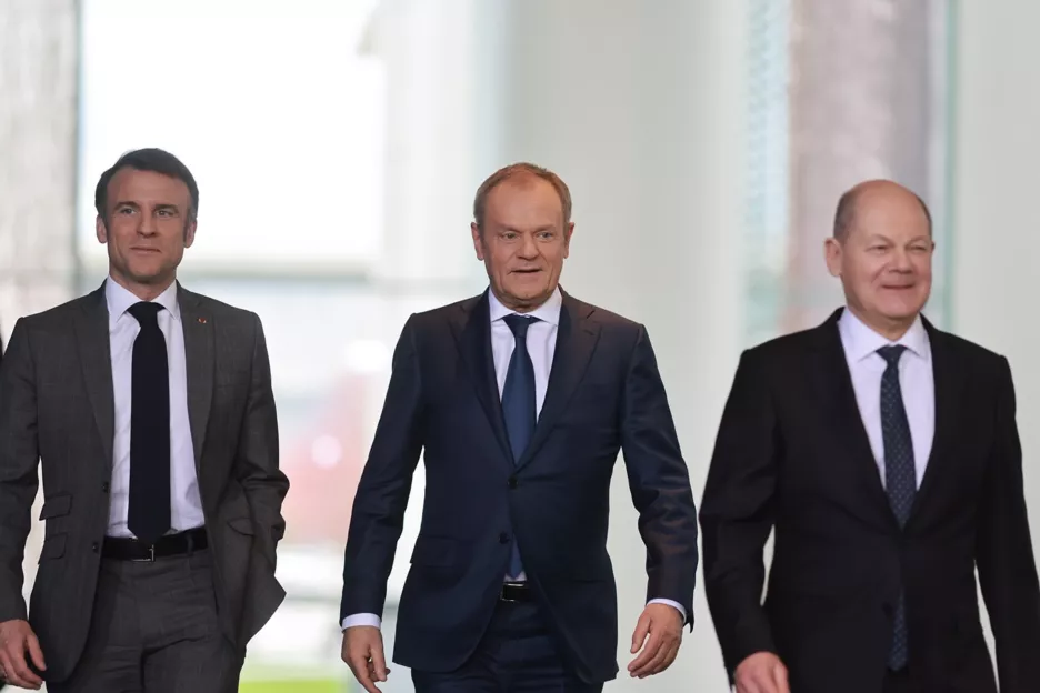 Саммит Веймарского треугольника в Берлине, где встретились президент Франции, премьер-министр Польши и канцлер Германии.