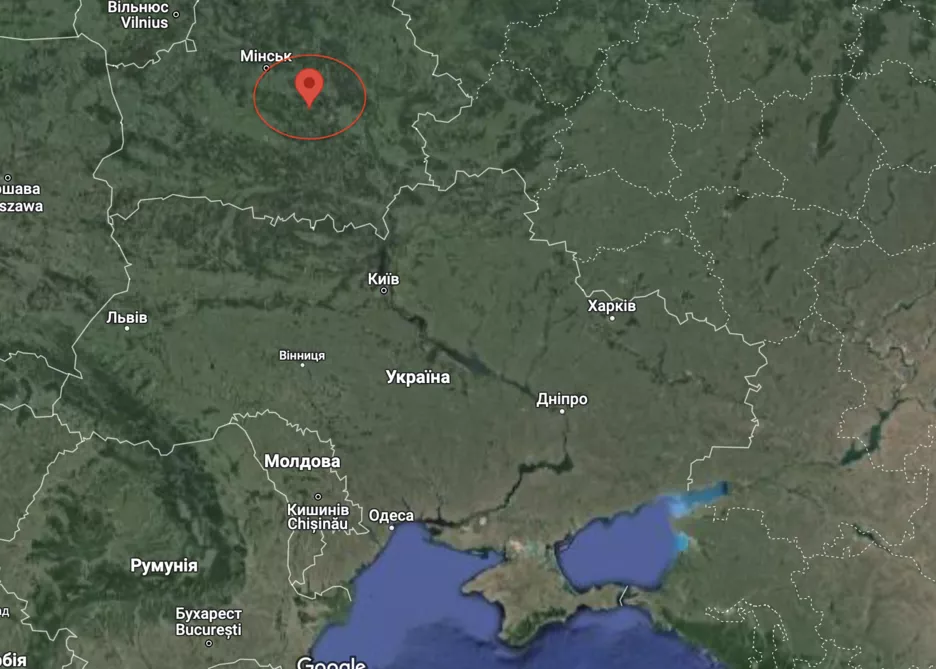 Расположение будущей военной базы в Беларуси.