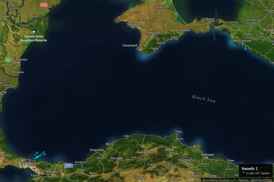 Санкційні танкери &quot;Совкомфлоту&quot; у Чорному морі.