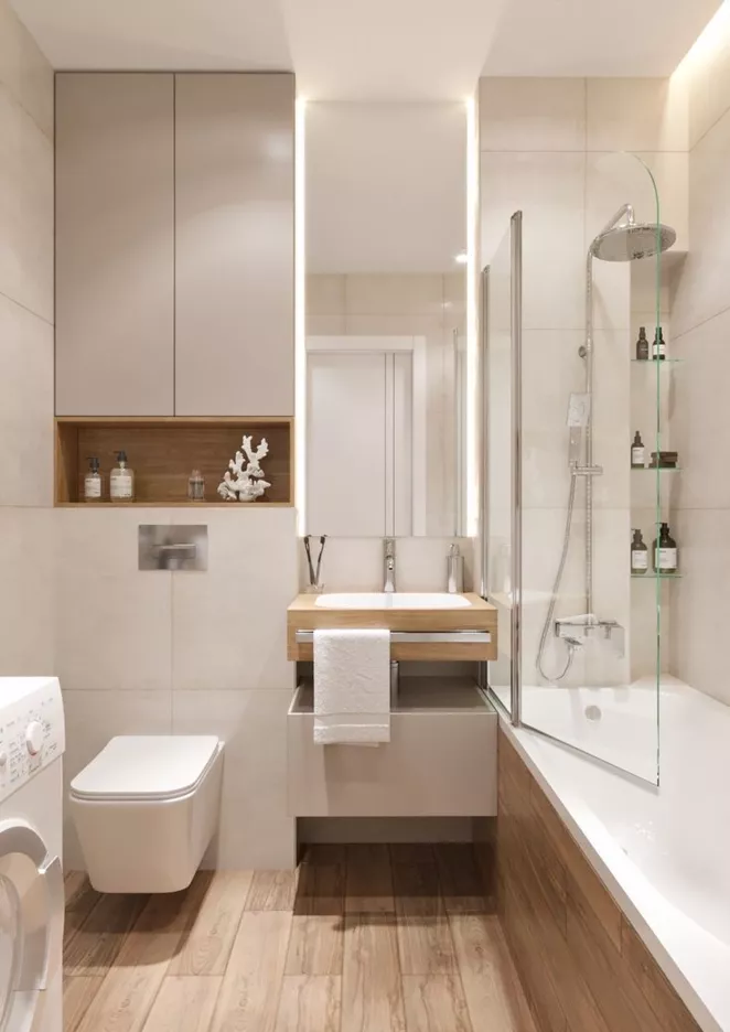 Світлий дизайн інтер'єру ванної кімнати