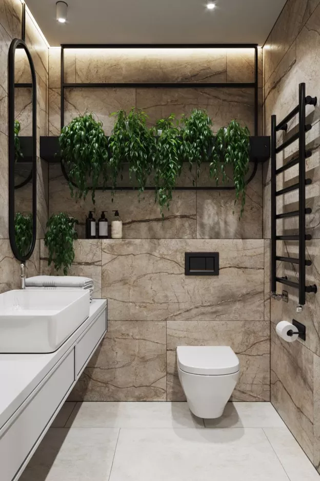 Додайте квіти у ванну кімнату, щоб зробити простір більш природнім